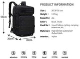 Tactical Backpack 45L Backpack Nylon 900D Fabric Mens Backpack
